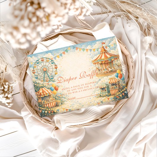 Vintage Circus Diapper Raffle Begleitkarte