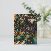 Vintage Circus elephant Fairy Fantasy Art Girl Postkarte (Stehend Vorderseite)