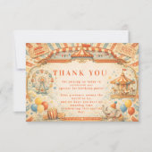 Vintage Circus Fairytale Birthday Dankeskarte (Vorderseite)