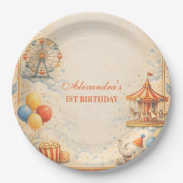Vintage Circus Fairytale Birthday Pappteller