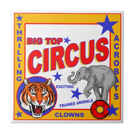 Vintage Circus Fliese (Vorderseite)