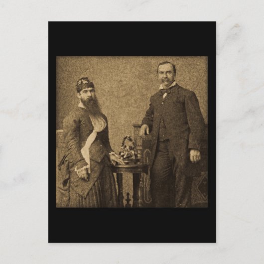 Vintage Circus Freak Bearded Lady Postkarte (Vorderseite)