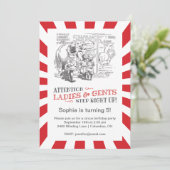 Vintage Circus Geburtstagsparty Einladung (Stehend Vorderseite)