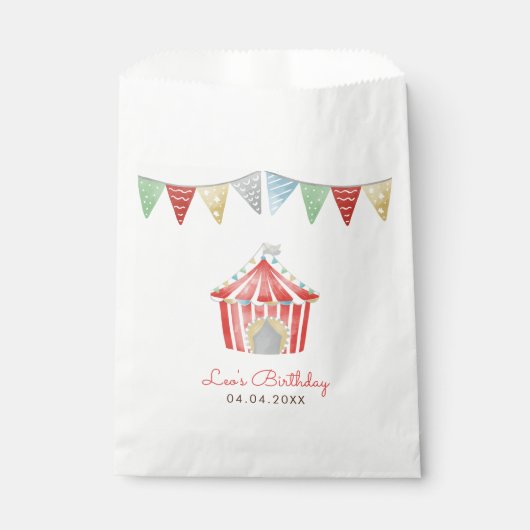 Vintage Circus Geburtstagsparty Geschenktütchen (Vorderseite)