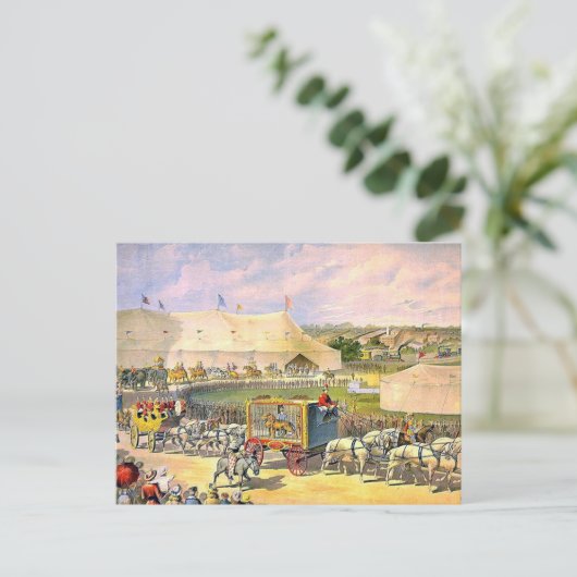 Vintage Circus Grounds Postkarte (Stehend Vorderseite)