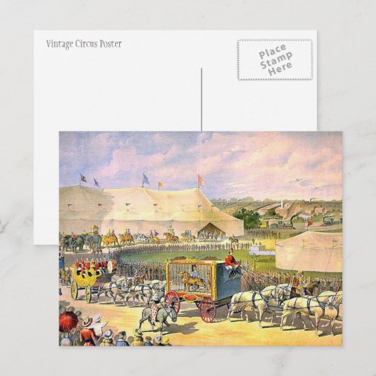 Vintage Circus Grounds Postkarte (Vorne/Hinten)