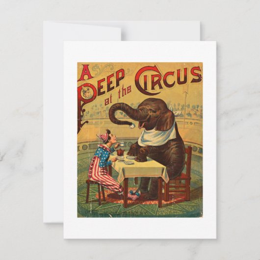 Vintage Circus Illustration Alte Antike Kunst, Dic Karte (Vorderseite)