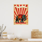 Vintage Circus Illustration Alte Antike Kunst, Dic Poster (Küche)
