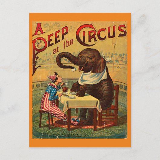 Vintage Circus Illustration Alte Antike Kunst, Dic Postkarte (Vorderseite)