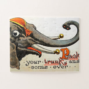 Vintage Circus Illustration Alte Antike Kunst, Dic Puzzle