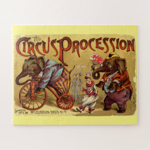 Vintage Circus Illustration Alte Antike Kunst, Dic Puzzle
