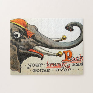 Vintage Circus Illustration Alte Antike Kunst, Dic Puzzle