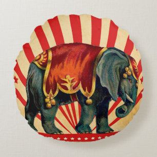 Vintage Circus Illustration Alte Antike Kunst, Dic Rundes Kissen