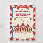 Vintage Circus Karneval Geburtstagsparty Einladung (Vorderseite)