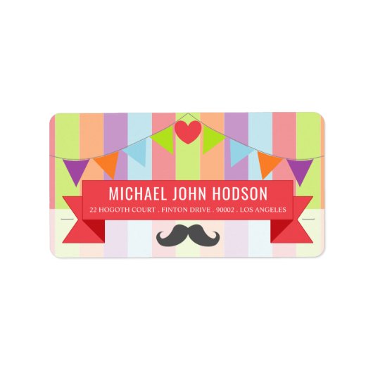 Vintage Circus Poster Children's Birthday Party Adressaufkleber (Vorne)