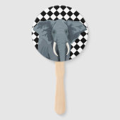 Vintage Circus Tiger- und Elefantenlüfter Fächer (Rückseite)