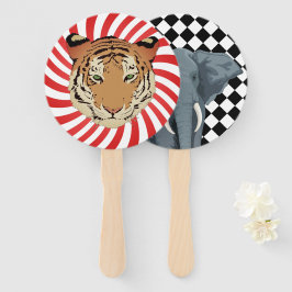 Vintage Circus Tiger- und Elefantenlüfter Fächer