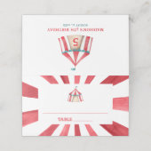 Vintage Circus Zent Geburtstagspartei Platzkarte (Außenseite Aufgefaltet)