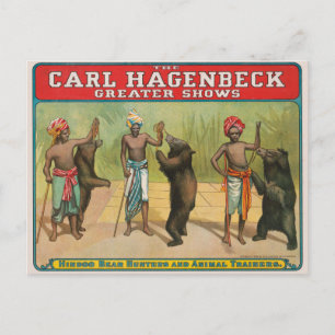 Vintage-Circusposter von Carl Hagenbeck Postkarte