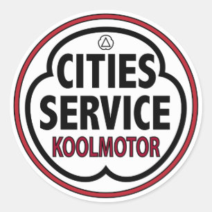 Vintage Cities Service Koolmotor Schild Runder Aufkleber