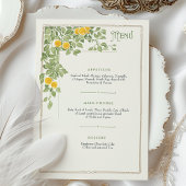 Vintage Citrus Art Nouveau Wedding Card Einladung