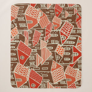 Vintage City Gebäude Nahtloses Muster Sherpadecke