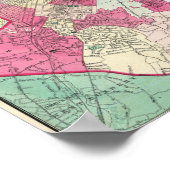 Vintage City Map of Boston 1870 Poster (Ecke)