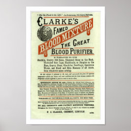 Vintage Clarkes Blutreinigungswerbung Poster