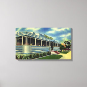 Vintage Classic 50er Retro-Restaurant Pelican Dine Leinwanddruck