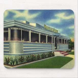Vintage Classic 50er Retro-Restaurant Pelican Dine Mousepad