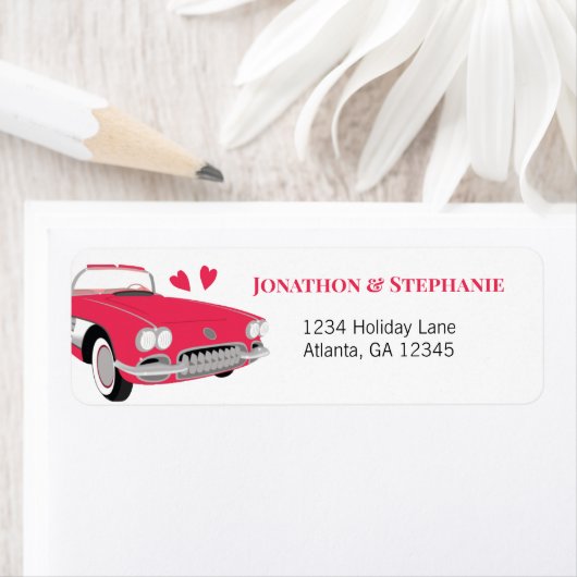 Vintage Classic 50s Pink Convertible Wedding (Insitu)