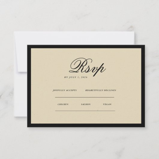 Vintage Classic Aesthetic  RSVP Karte (Vorderseite)