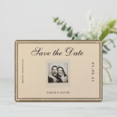 Vintage Classic Aesthetic Save the Date (Stehend Vorderseite)