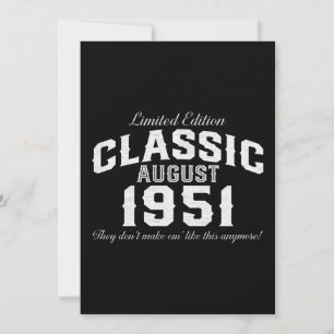 Vintage Classic Car 1951 70. Geburtstag Einladung