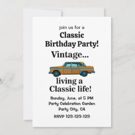 Vintage Classic Car Birthday Einladung
