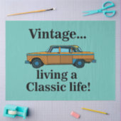 Vintage Classic Car Birthday Seidenpapier (Basteln)