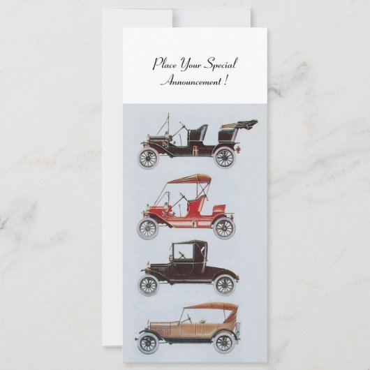 VINTAGE CLASSIC CARS ANSAMMLUNG Champagne Metallis Ankündigung (Vorderseite)