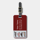 VINTAGE CLASSIC CARS Automotive Schwarz-weiß rot Gepäckanhänger (Vorderseite vertikal)