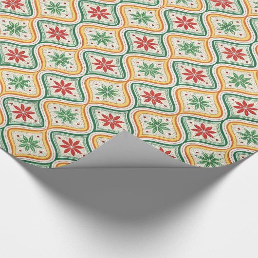 Vintage Classic Christmas Holiday Pattern Geschenkpapier (Ecke)