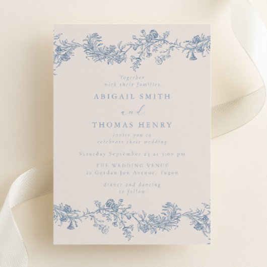 Vintage Classic Elegance Wedding Einladung