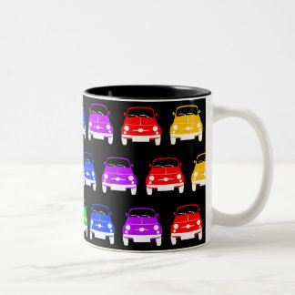 Vintage Classic Fiat 500 Regenbogen Zweifarbige Tasse