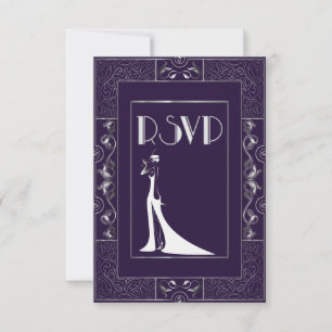 Vintage Classic Gatsby-Stil RSVP Manuela Karte