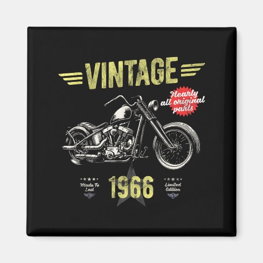 Vintage Classic Geboren 1966 60. Design Magnet (Vorne)