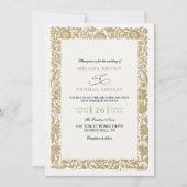 Vintage Classic Gold Budget QR Code Wedding Einladung (Vorderseite)