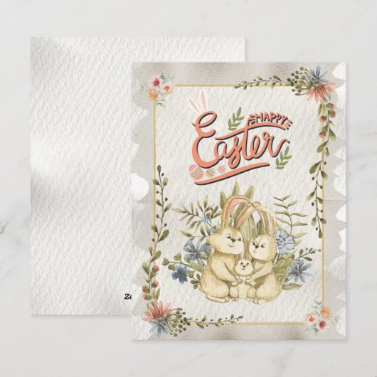 Vintage Classic Happy Ostertagen Feiertagskarte (Vorne/Hinten)