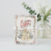 Vintage Classic Happy Ostertagen Feiertagskarte (Stehend Vorderseite)