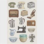 Vintage Classic Home Appliances Sticker Sheet (Vorderseite)