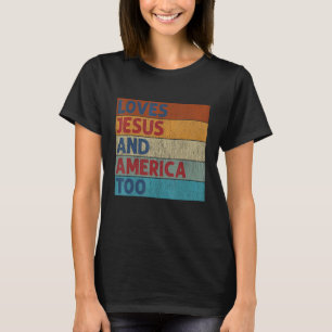 Vintage Classic Liebt Jesus Und Amerika Auch 4. T-Shirt