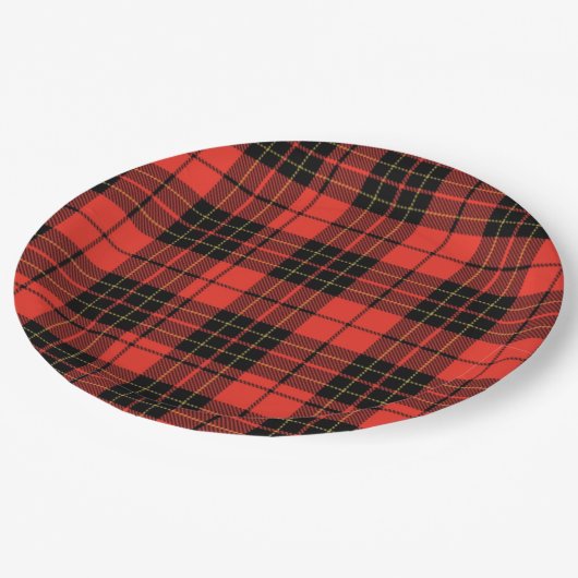 vintage Classic Plaid Baby Shower Paper Plates Pappteller (Schrägansicht)
