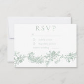 Vintage Classic Sage Floral Wedding RSVP Karte (Vorderseite)